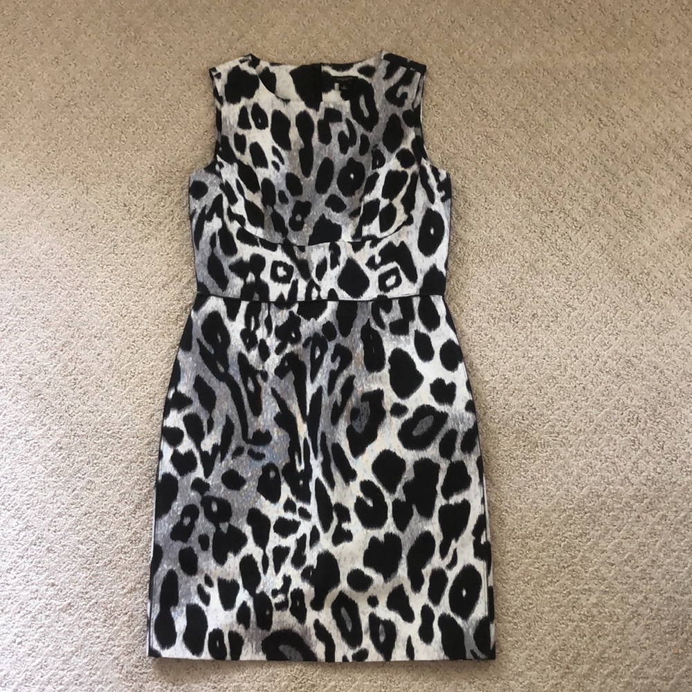 NWOT Ann Taylor Snow Leopard Dress Sz 0